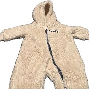 Levi's Sherpa Full Zip Long Sleeve Baby Coveralls Size 3 months